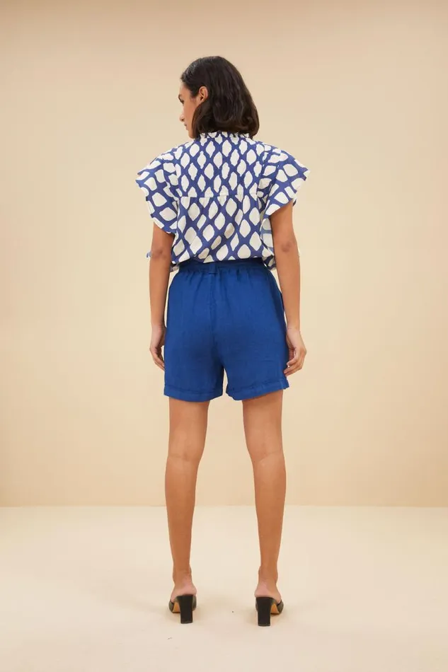 ByBar Shorts Vrouwelijk June Linen Shorts Kingsblue ByBar Shorts Vrouwelijk June Linen Shorts Kingsblue