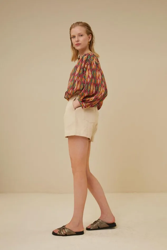 ByBar Shorts Vrouwelijk Leon Twill Short Grain