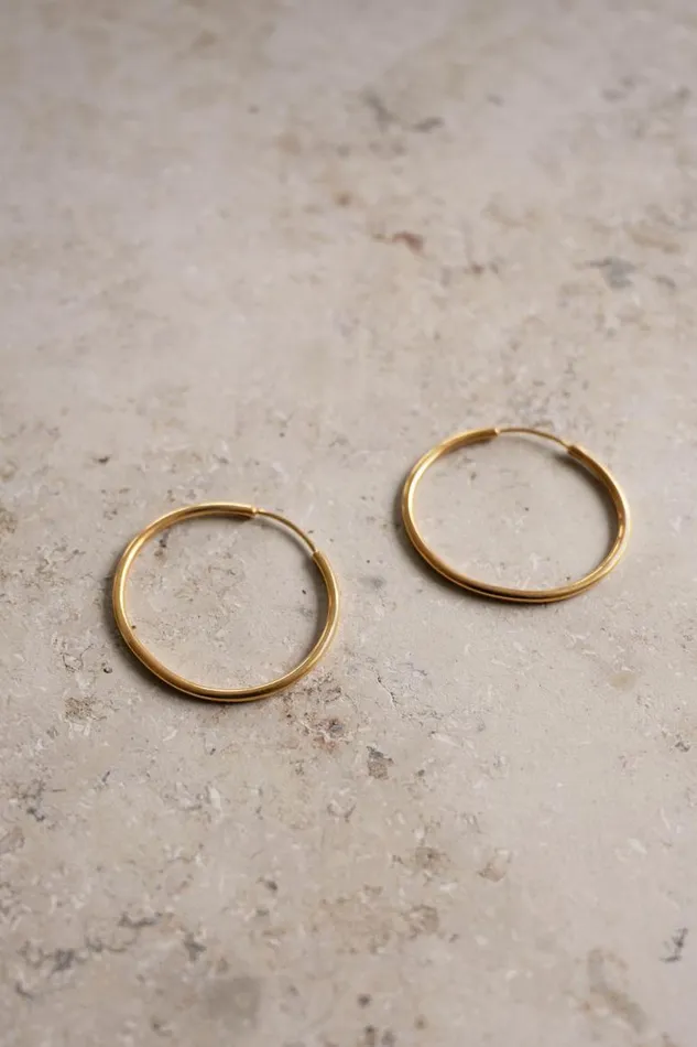 ByBar Sieraden Vrouwelijk Pd Round Earring M Gold