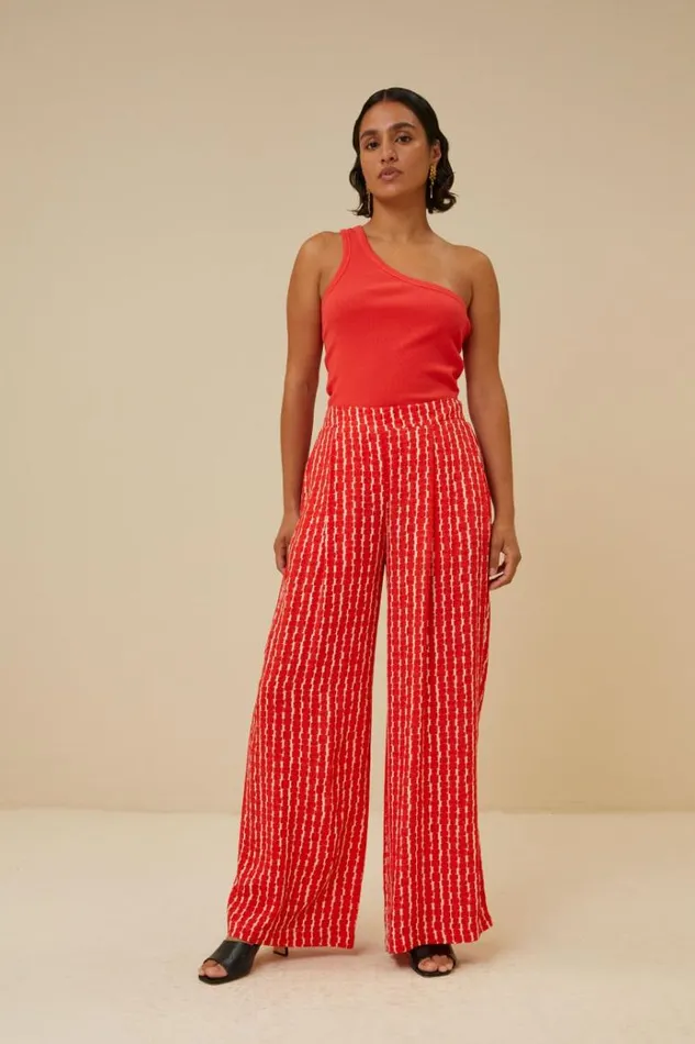 ByBar Tops and Shirts Vrouwelijk Charly One Shoulder Top PoppyRed