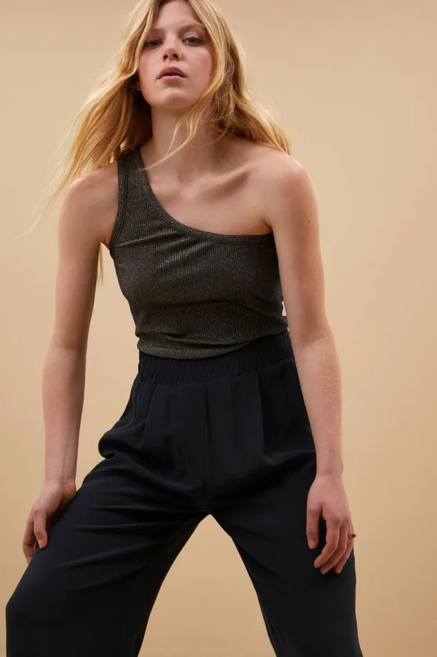ByBar Tops and Shirts Vrouwelijk Charly Sparkle Top Gold ByBar Tops and Shirts Vrouwelijk Charly Sparkle Top Gold