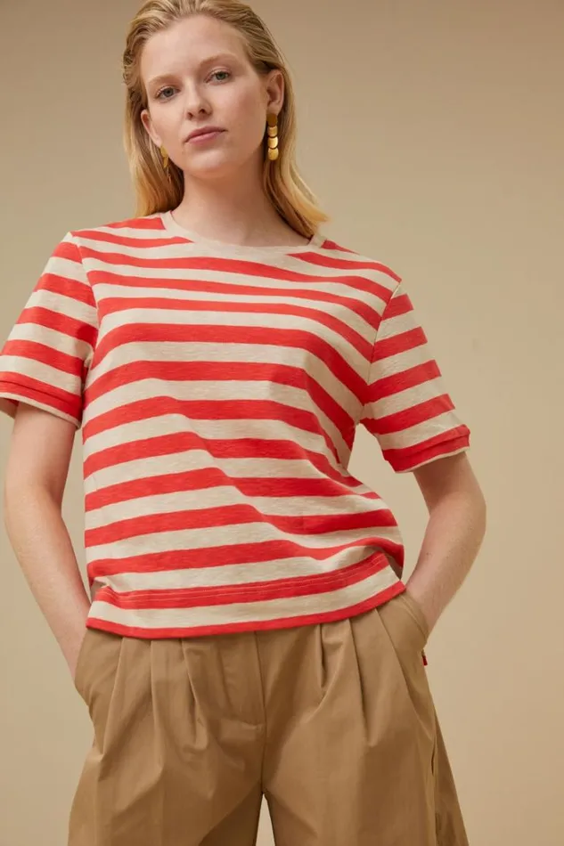 ByBar Tops and Shirts Vrouwelijk Hope Big Stripe Top PoppyRed ByBar Tops and Shirts Vrouwelijk Hope Big Stripe Top PoppyRed