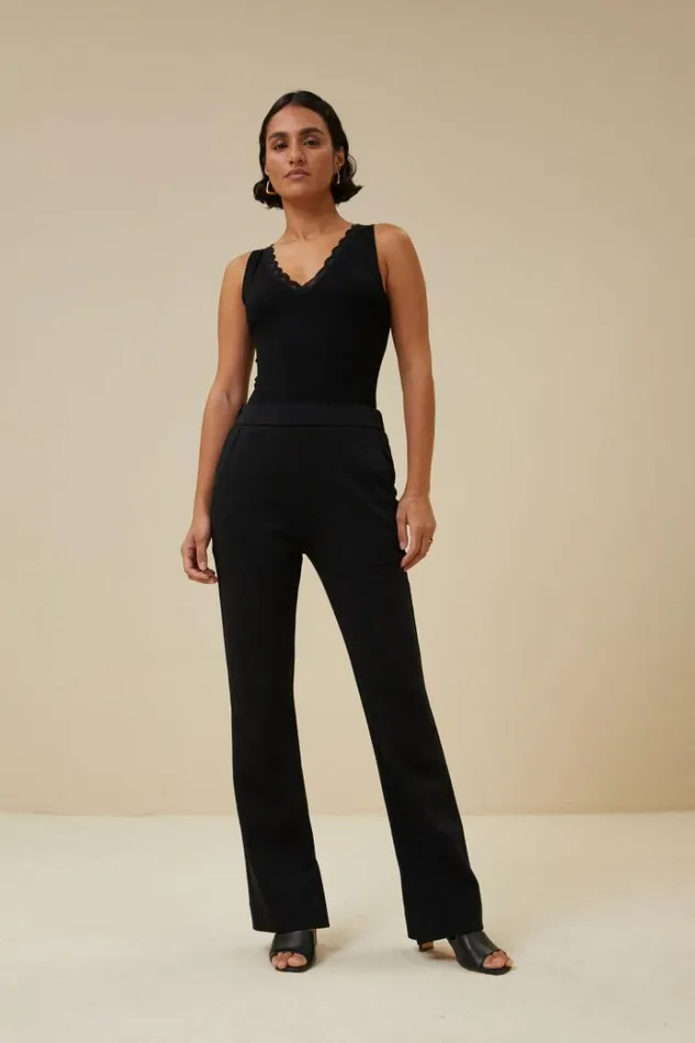ByBar Tops and Shirts Vrouwelijk Lace Singlet Black