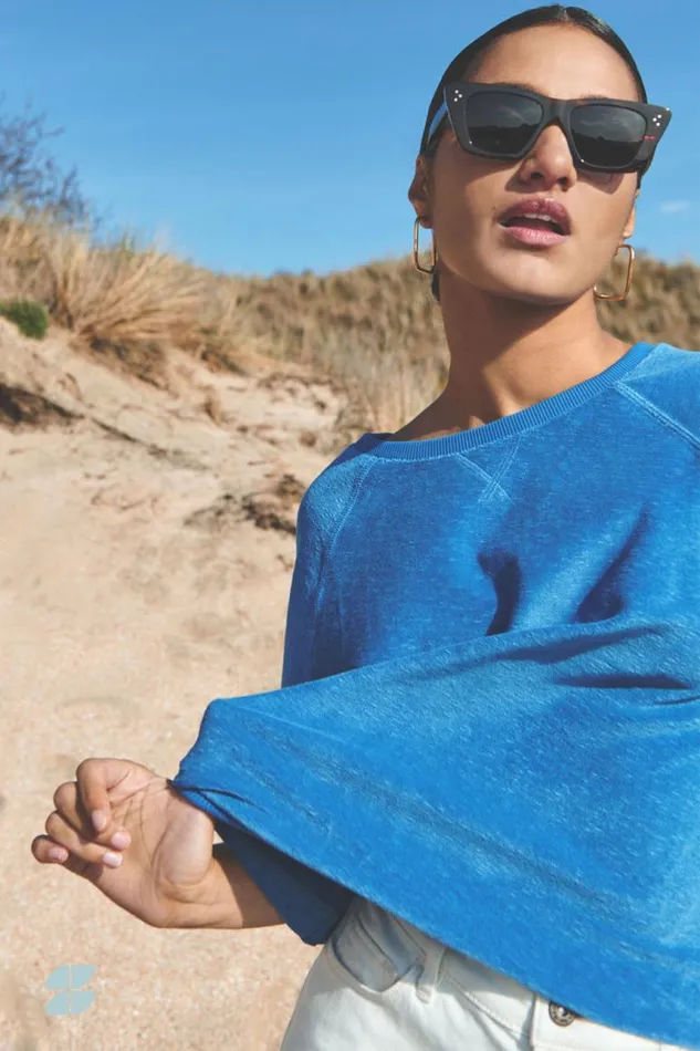 ByBar Tops and Shirts Vrouwelijk Neva Slub Top Queens Blue