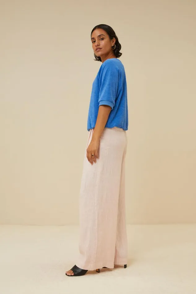 ByBar Tops and Shirts Vrouwelijk Neva Slub Top Queens Blue ByBar Tops and Shirts Vrouwelijk Neva Slub Top Queens Blue