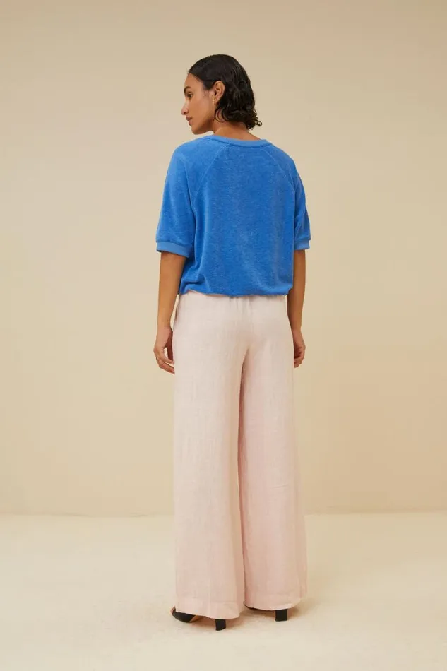 ByBar Tops and Shirts Vrouwelijk Neva Slub Top Queens Blue ByBar Tops and Shirts Vrouwelijk Neva Slub Top Queens Blue