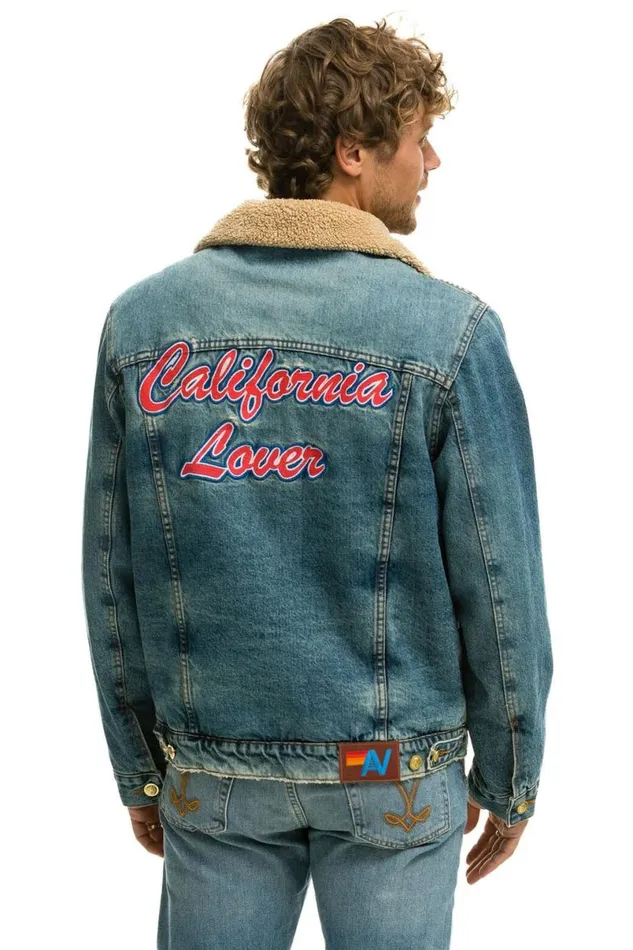 Cali Lover Ranch Sherpa Denim Jacket 8211 Vintage WomenMen Aviator Nation Denim