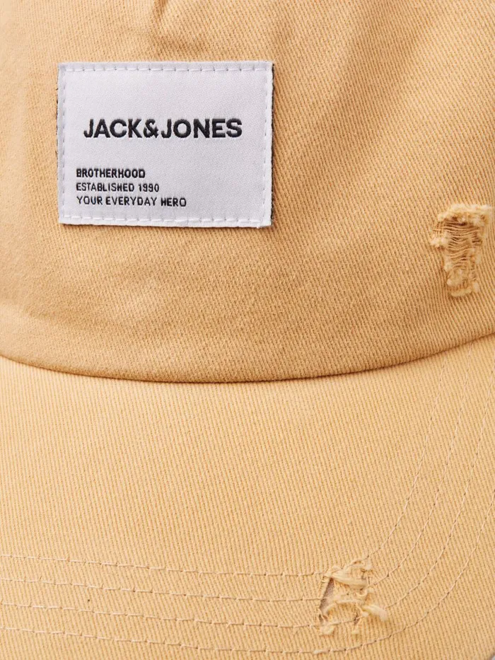 Caps JACK and JONES Mens LOGO LABEL BASEBALL CAP Yellow Cloud Cream Gift for Friend