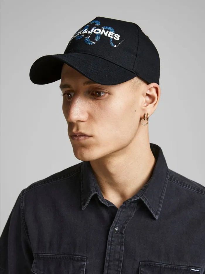 Caps JACK and JONES Mens SNAKE CAP Black Black
