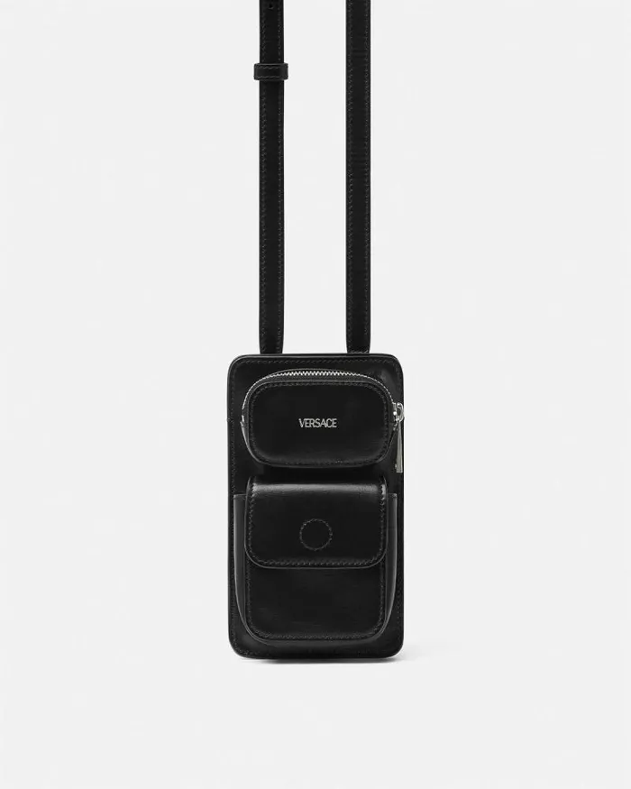 Cargo Crossbody Bag Blacksilver Men Versace Crossbody and Messengers