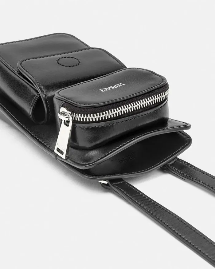 Cargo Crossbody Bag Blacksilver Men Versace Crossbody and Messengers