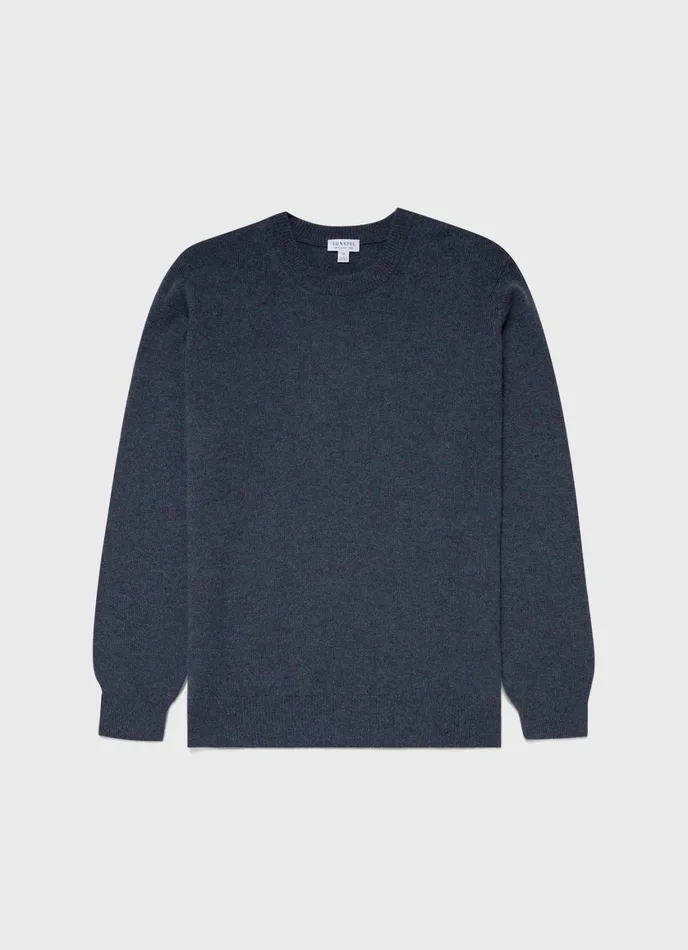 Cashmere Crew Neck Jumper Peacock Melange Men SUNSPEL Knitwear