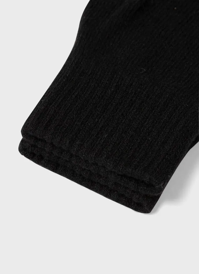 Cashmere Knitted Glove Black MenWomen SUNSPEL Hats Scarves and Gloves