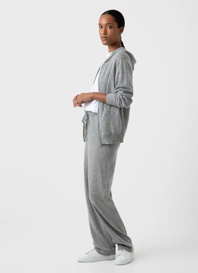 Cashmere Zip Hoody Grey Melange Women SUNSPEL Knitwear