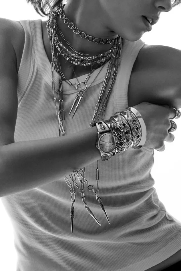 Chain Necklace Naomie Gray Women Baandsh Jewelry