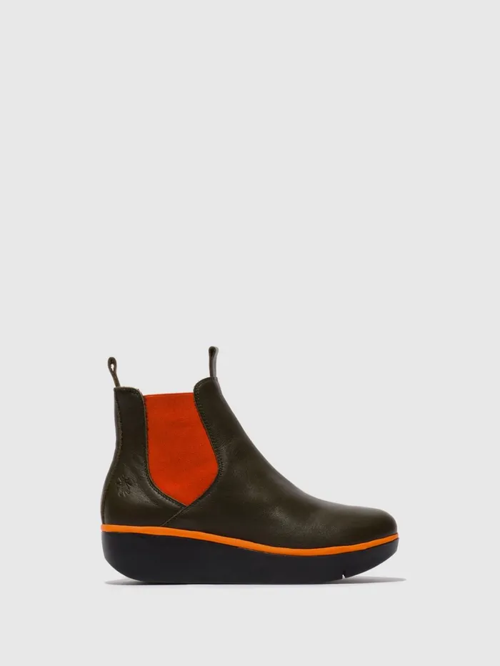 Chelsea Ankle Boots JERY536FLY MILITARY BRICK ELASTIC Women Fly London Ankle Boots Chelsea Ankle Boots JERY536FLY MILITARY BRICK ELASTIC Women Fly London Ankle Boots
