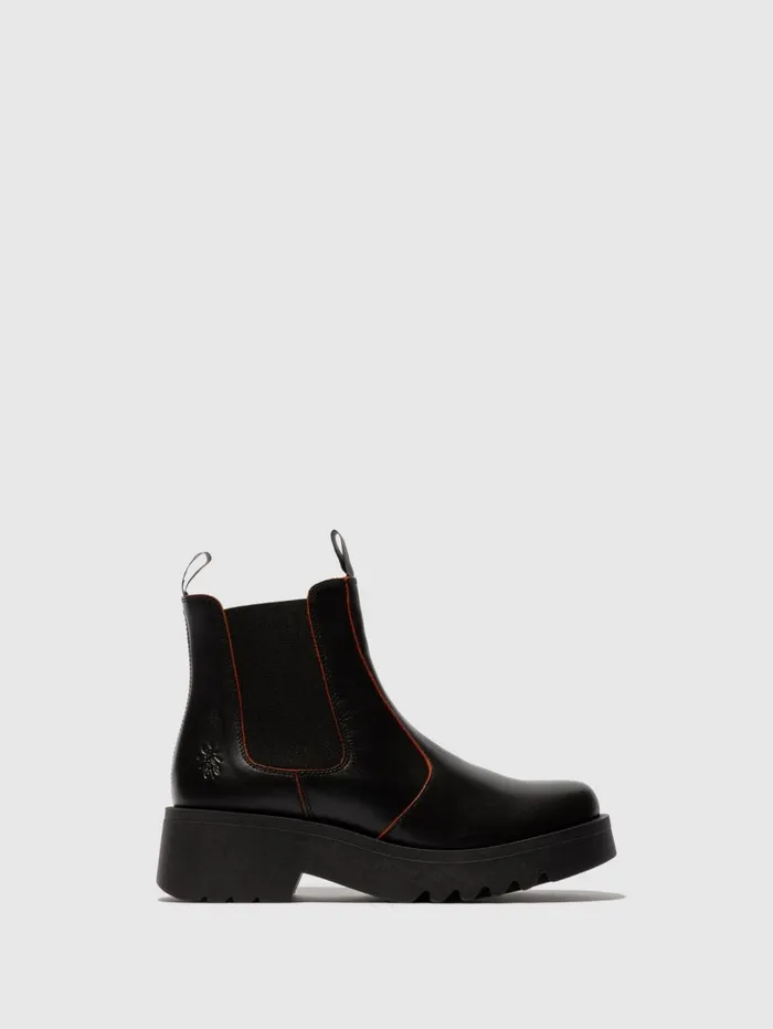 Chelsea Ankle Boots MEDI789FLY BLACKRED Women Fly London Ankle Boots