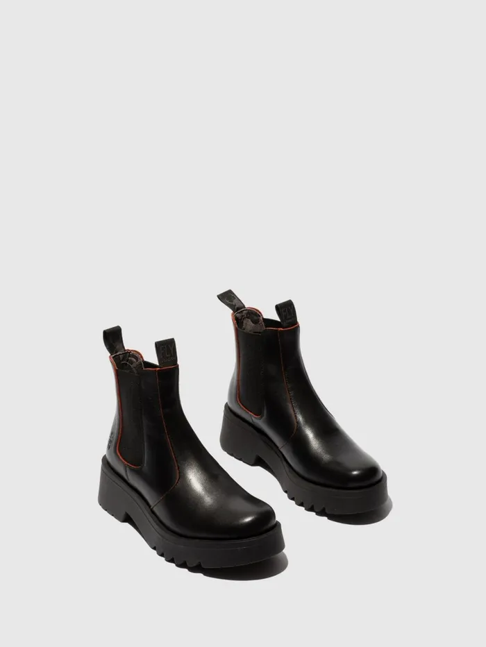 Chelsea Ankle Boots MEDI789FLY BLACKRED Women Fly London Ankle Boots