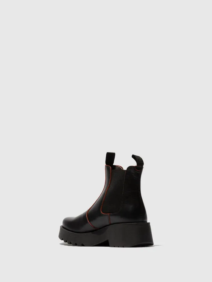 Chelsea Ankle Boots MEDI789FLY BLACKRED Women Fly London Ankle Boots