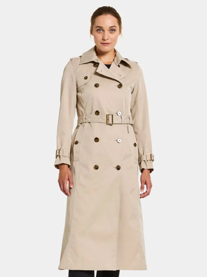 Clairy Coat Long Clay Beige Women Didriksons Trenchcoats