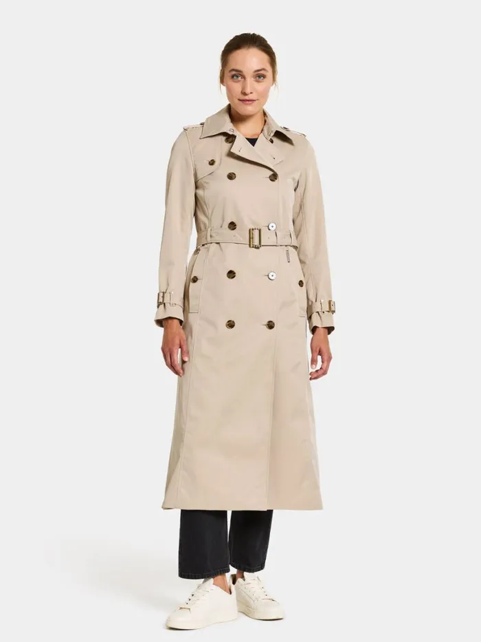 Clairy Coat Long Clay Beige Women Didriksons Trenchcoats
