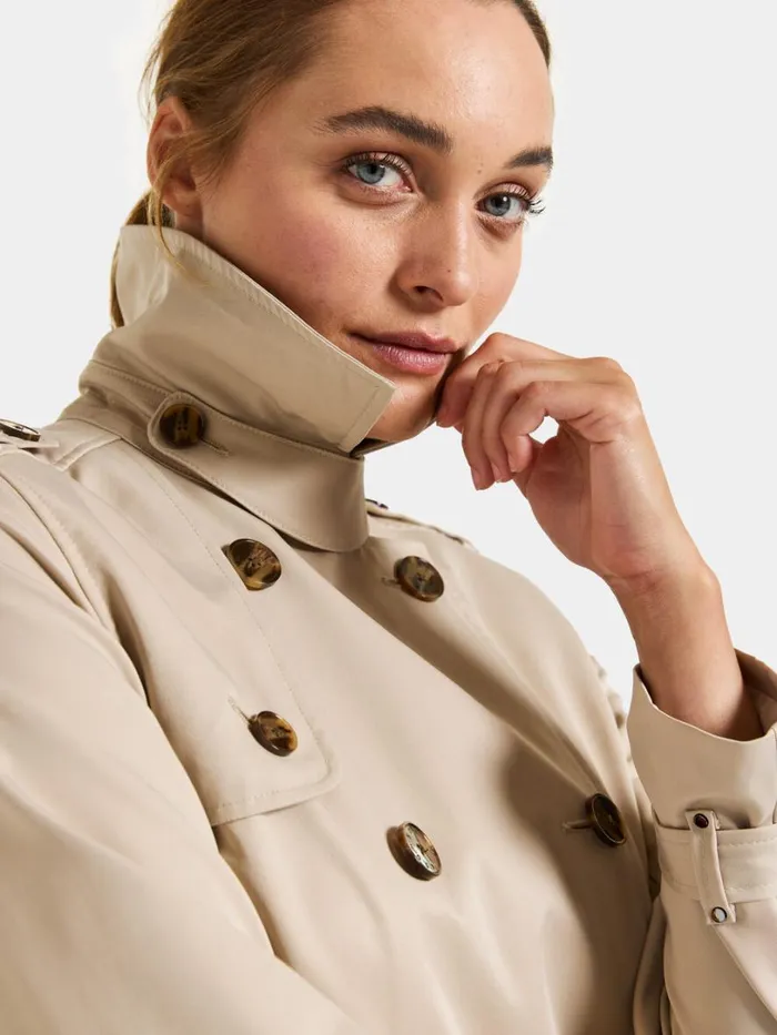 Clairy Coat Long Clay Beige Women Didriksons Trenchcoats