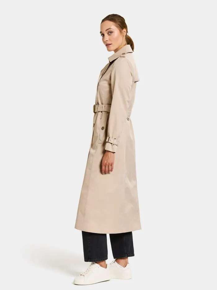 Clairy Coat Long Clay Beige Women Didriksons Trenchcoats