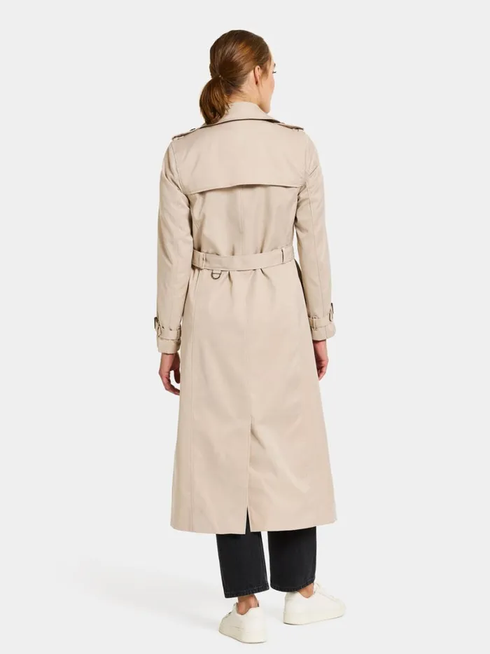 Clairy Coat Long Clay Beige Women Didriksons Trenchcoats