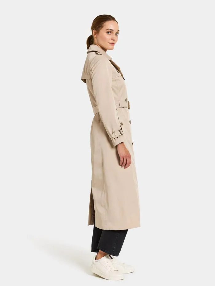 Clairy Coat Long Clay Beige Women Didriksons Trenchcoats