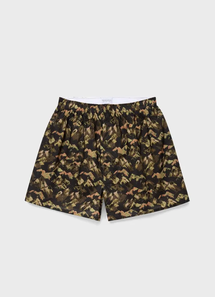 Classic Boxer Shorts In Liberty Fabric Green Mount Olympus Men SUNSPEL Boxer Shorts Classic Boxer Shorts In Liberty Fabric Green Mount Olympus Men SUNSPEL Boxer Shorts