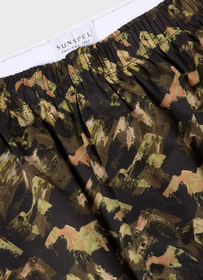 Classic Boxer Shorts In Liberty Fabric Green Mount Olympus Men SUNSPEL Boxer Shorts