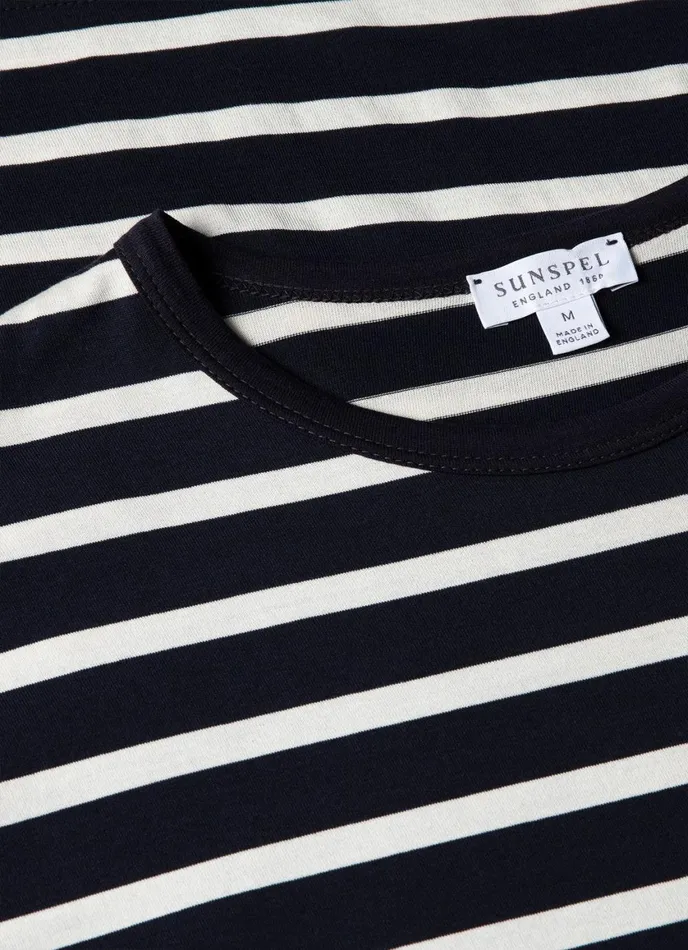 Classic Tshirt Navyecru Breton Stripe Men SUNSPEL Tshirts