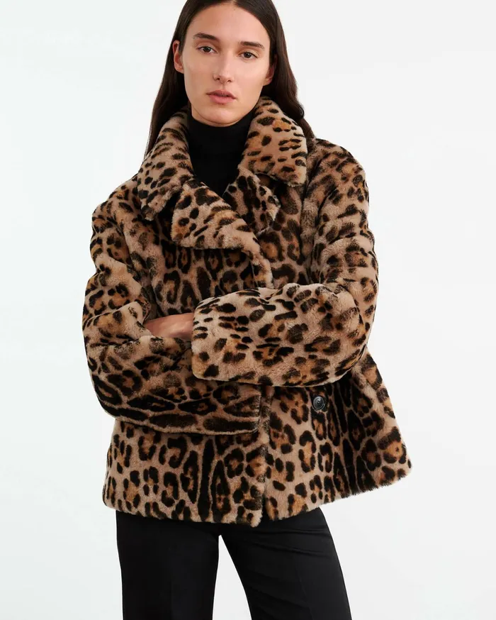 CLEOPHEE SHEARLING COAT Leopard Print Women Nili Lotan Coats and Outerwear