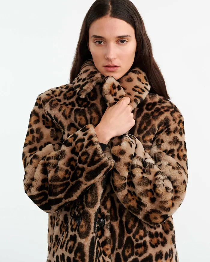 CLEOPHEE SHEARLING COAT Leopard Print Women Nili Lotan Coats and Outerwear