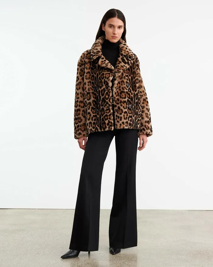 CLEOPHEE SHEARLING COAT Leopard Print Women Nili Lotan Coats and Outerwear