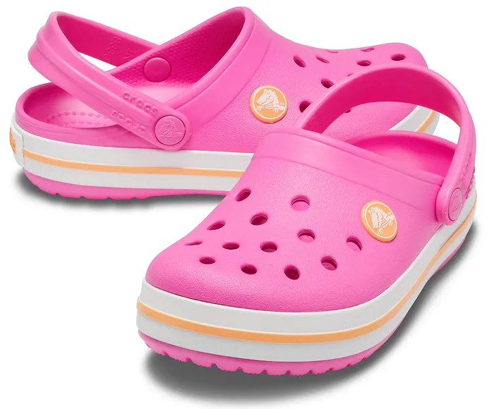 Clogs Kids Crocband Clog Electric PinkCantaloupe 8211 Crocs GirlsBoys