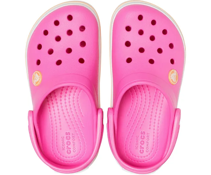 Clogs Kids Crocband Clog Electric PinkCantaloupe 8211 Crocs GirlsBoys