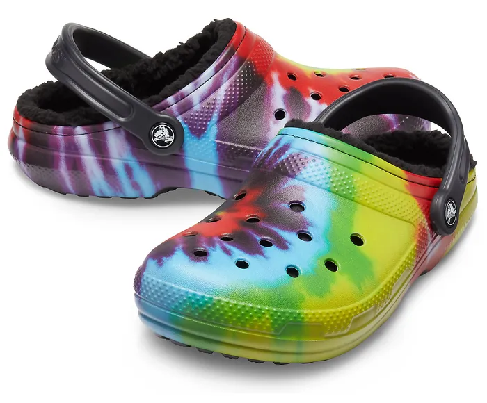 Clogs WomenMen Crocs Classic TieDye Lined Clog Multi Black