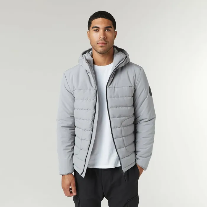 Closure London Contrast Soft Shell Jacket Ice Grey Men Coats and Jackets