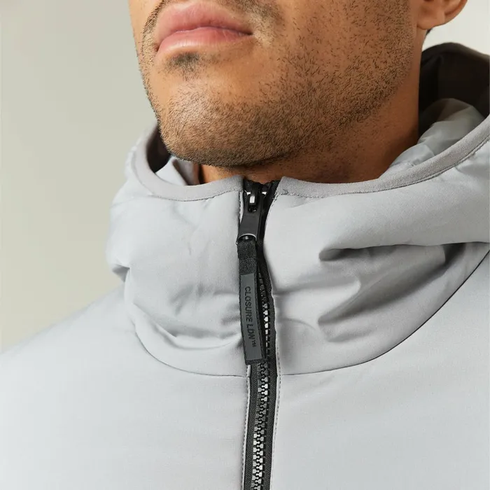 Closure London Contrast Soft Shell Jacket Ice Grey Men Coats and Jackets