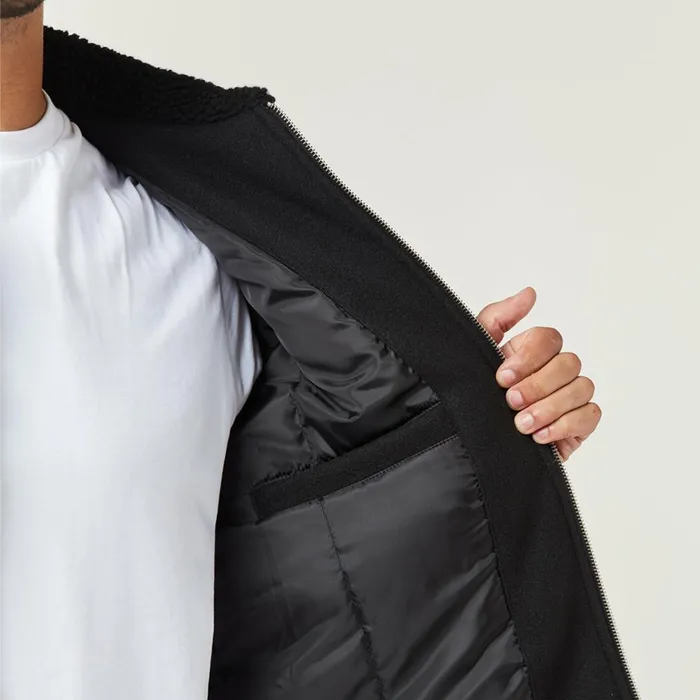 Closure London Faux Wool Shearling Jacket Black Men Coats and Jackets