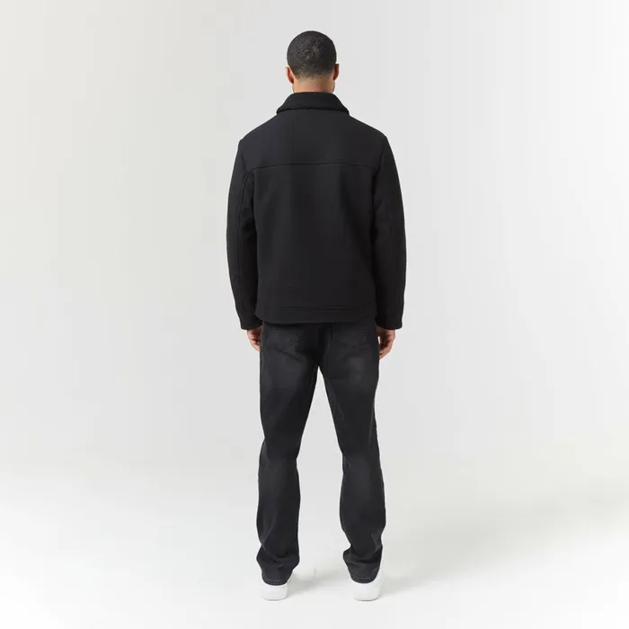 Closure London Faux Wool Shearling Jacket Black Men Coats and Jackets
