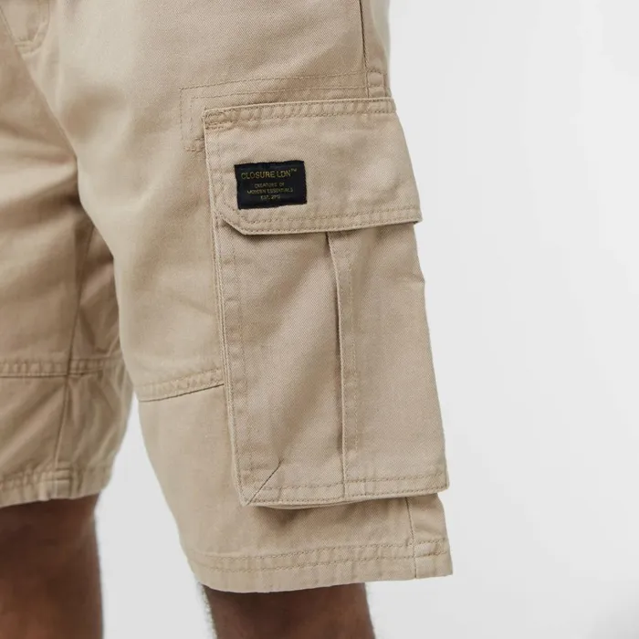 Closure London Long Fit Utility Cargo Short Stone Men Shorts