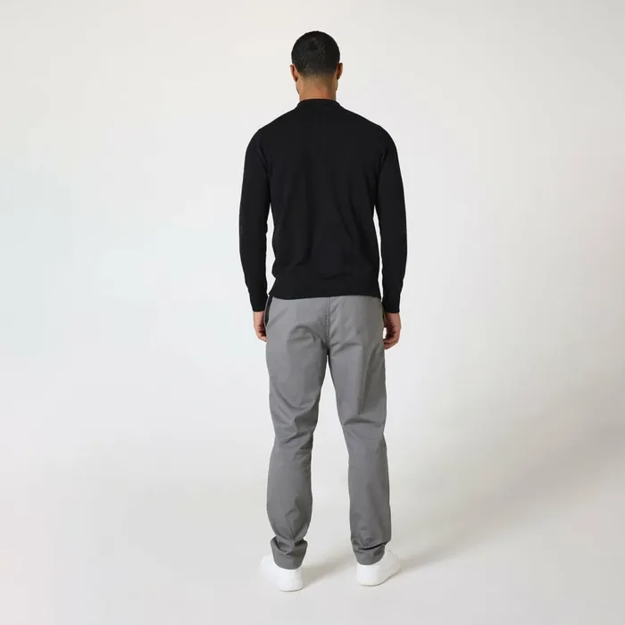 Closure London Long Sleeve Knitted Polo Black Men Knitwear