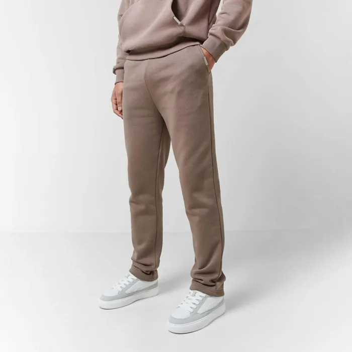 Closure London Relaxed Fit Open Hem Tracksuit Washed Brown Men Tracksuits