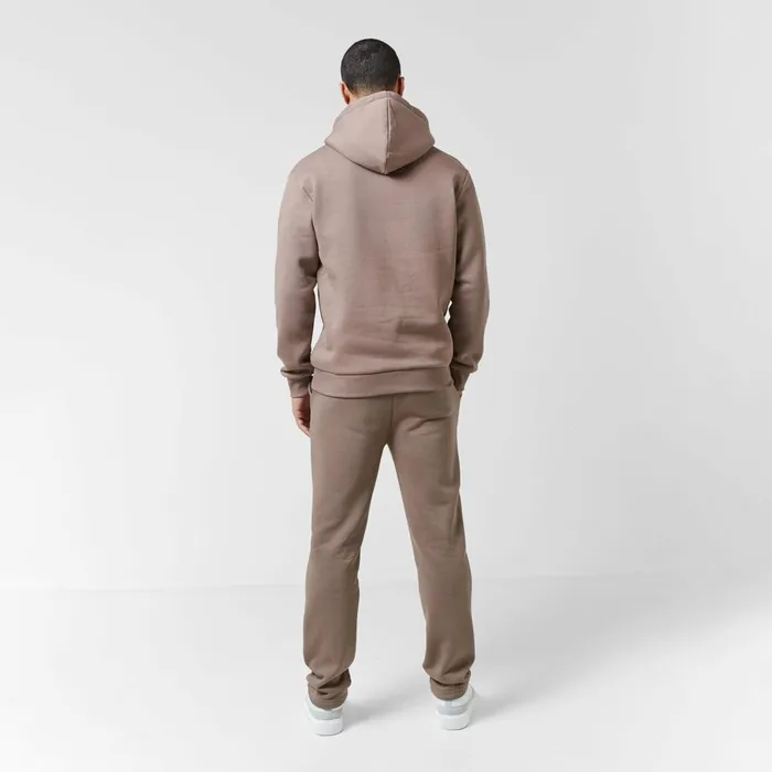 Closure London Relaxed Fit Open Hem Tracksuit Washed Brown Men Tracksuits