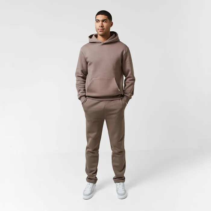 Closure London Relaxed Fit Open Hem Tracksuit Washed Brown Men Tracksuits