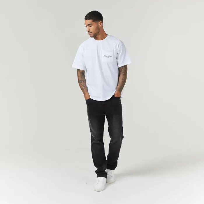 Closure London Script Logo Pocket TShirt White Men TShirts