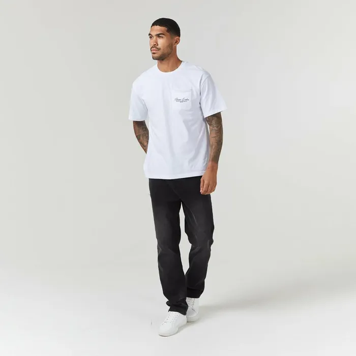 Closure London Script Logo Pocket TShirt White Men TShirts