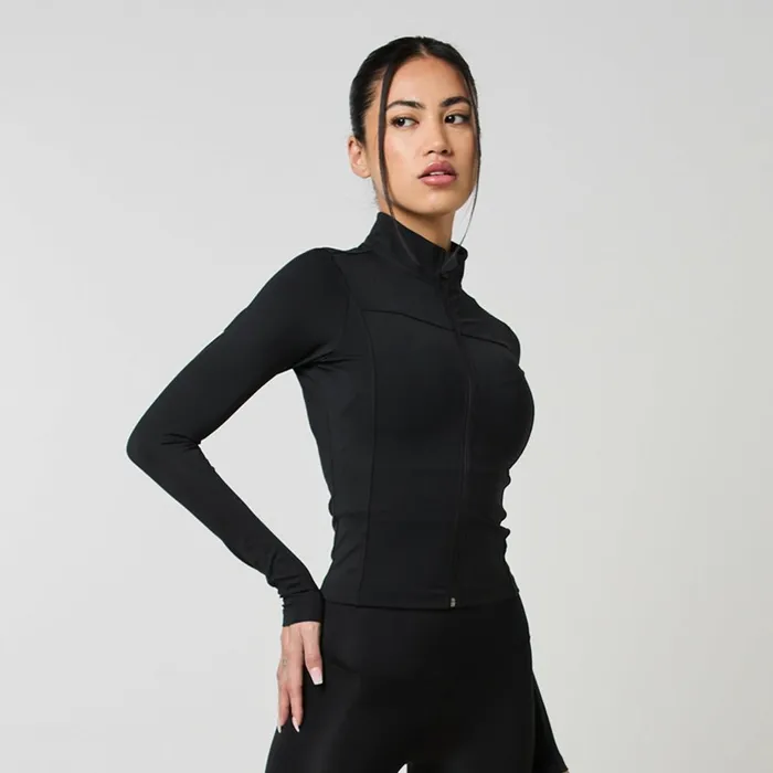 Closure London Second Skin FZ Top and Legging Set Black Women Sets